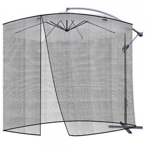 Nagy méretű kerti cipzáras szúnyogháló napernyőre, súlyozott alsó
résszel - 260 x 300 cm, fekete (BB-12266)