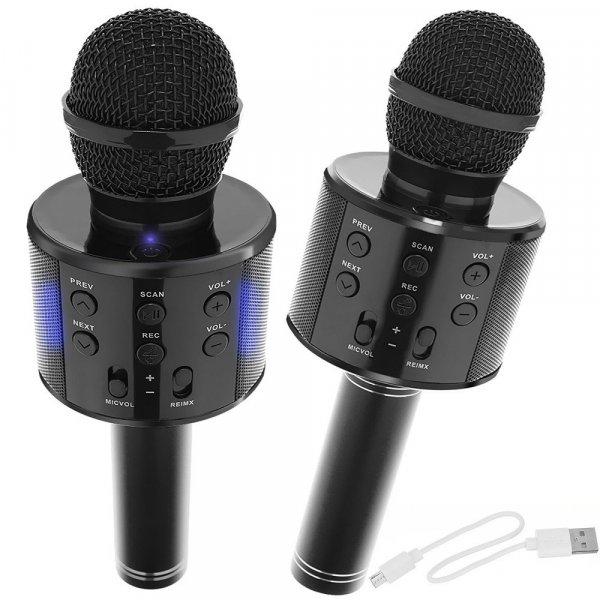 Vezeték nélküli Bluetooth Karaoke mikrofon beépített hangszóróval -
fekete (BB-8995)