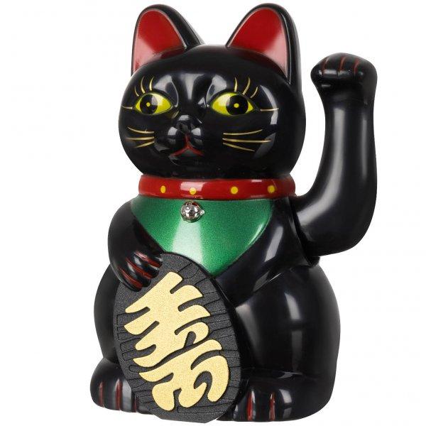 Szerencsehozó kínai integető macska - ikonikus védelmező és gazdagságot
hozó cica figura - fekete (BB-3065)