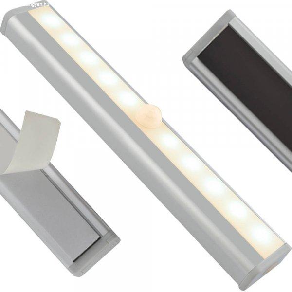 Vezeték nélküli, öntapadós - LED lámpa mozgásérzékelővel - meleg
fehér, 3 x 19 x 1 cm (BB-3455)