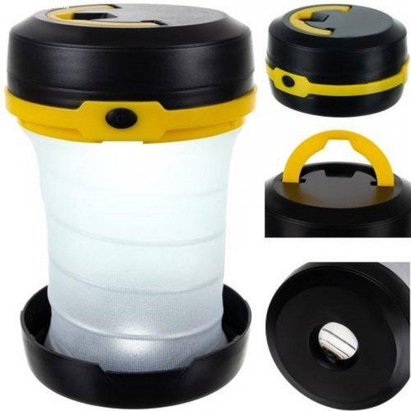 Energiatakarékos - összecsukható, LED kemping- és turista lámpa akasztóval
- 3 féle színerősség - sárga (BB-18311)