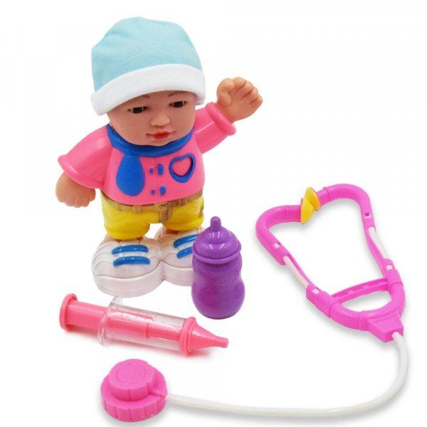Berni az interaktív baba élethű hanghatásokkal, orvosi eszközökkel és
cumival - baba gyógyító szett (BBJ)