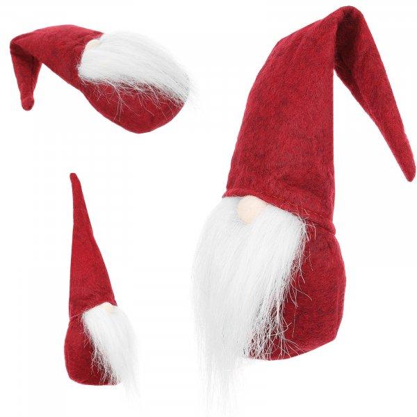 Skandináv manó textilből - karácsonyi dekoráció piros sapkával és fehér
szakállal – 30 x 8 cm (BB-11422)
