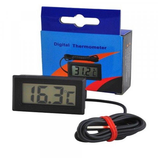 Vízálló, digitális hőmérő LCD kijelzővel, -50 és 70 °C között –
akváriumba, fagyasztóba, üvegházba (BB-0488)
