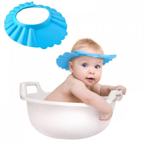 Vízálló és állítható zuhanysapka kisgyermekeknek hajmosáshoz, 13-15 cm,
kék szín (BB-1842)
