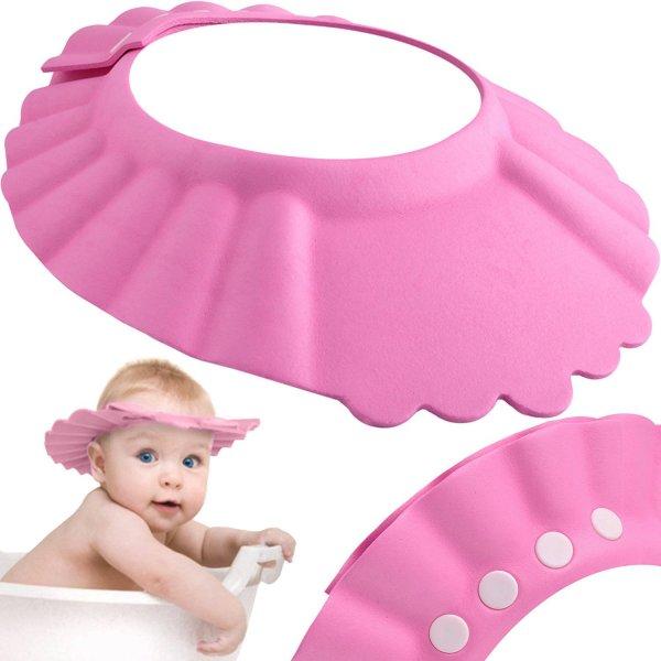 Vízálló és állítható zuhanysapka kisgyermekeknek hajmosáshoz, 13-15 cm,
rózsaszín szín (BB-1835)