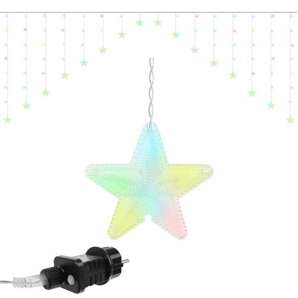 Karácsonyi fényfüggöny csillagokkal és színes LED fényekkel - 245 x 100
cm (BB-11336)