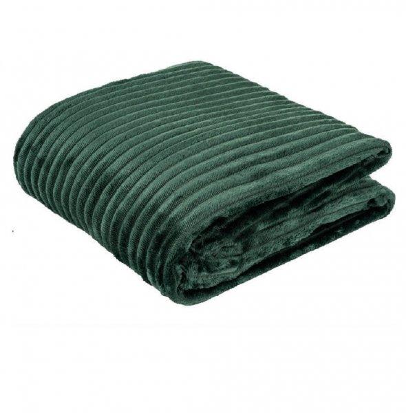 Bordázott, kellemes tapintású puha plüss takaró - sötétzöld pléd,
150X200cm (BBCD)