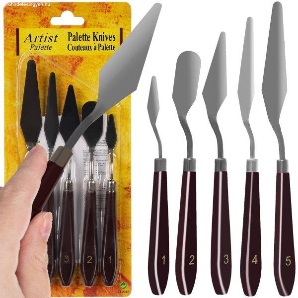 5 db-os profi festőkés készlet - acél spatula készlet különböző
méretekben (BB-17696) (KF)