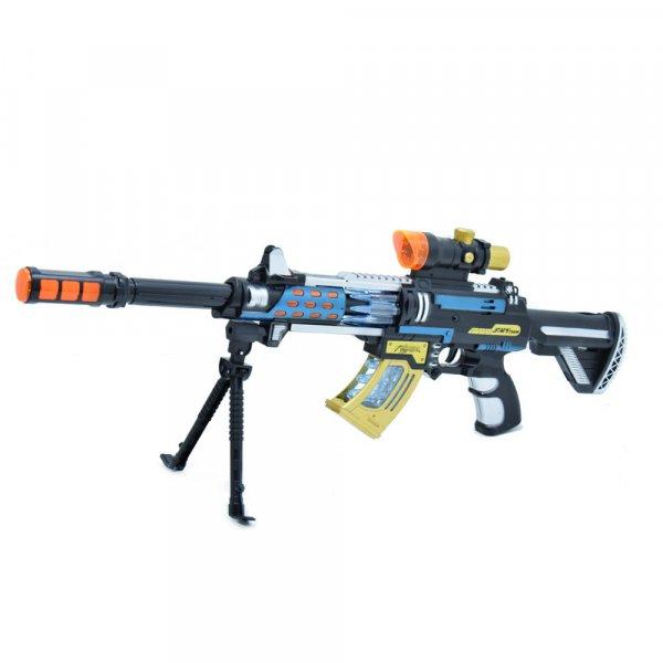 Letámasztható, hordozható, villogó, mozgó, élethű játék gépfegyver -
Flash gun (BBJ)