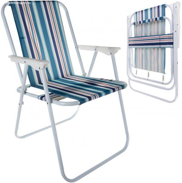 Összehajtható kemping szék vidám, csíkos szövettel (BB-10045)
