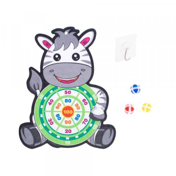 Tépőzáras gyermek darts - aranyos, zebrás célba dobó tábla labdával
(BBI-5614)