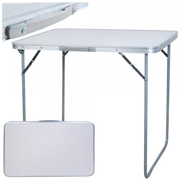 Összecsukható, hordozható mintás, bézs kerti asztal - 80cm (BB-5630)