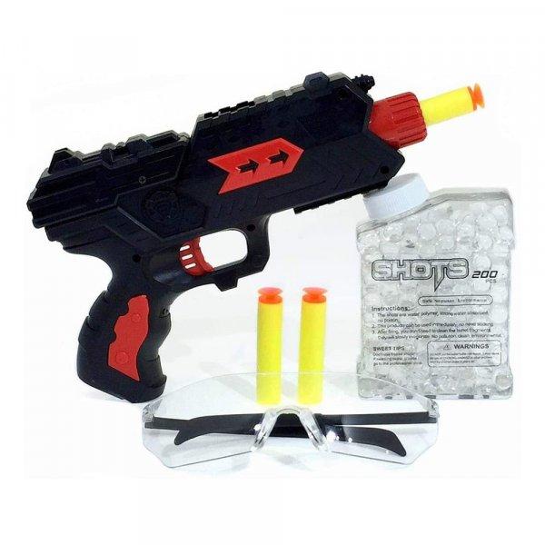 Játék pisztoly zselégolyókkal, tapadókorongos szivacstöltényekkel, és
védőszemüveggel (BBJ)
