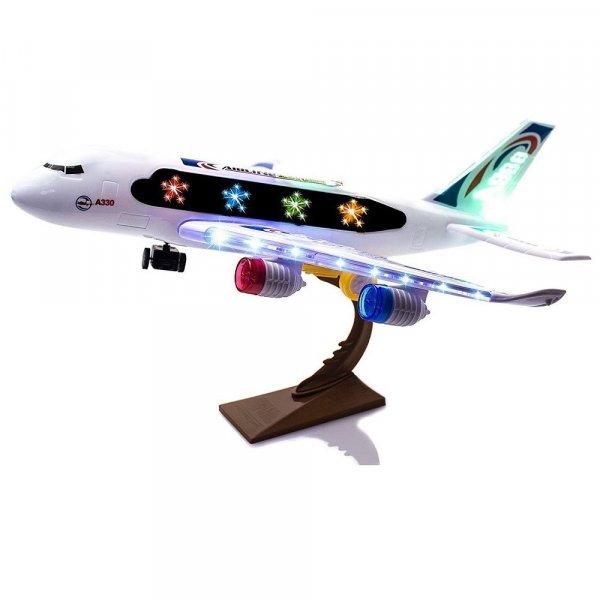 Elemes, világító, zenélő játék repülőgép gyermekeknek (BBJ)