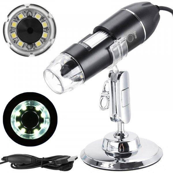 Digitális mikroszkóp - 1600-szoros nagyítás, 8 ultrafényes LED (BB-9295)