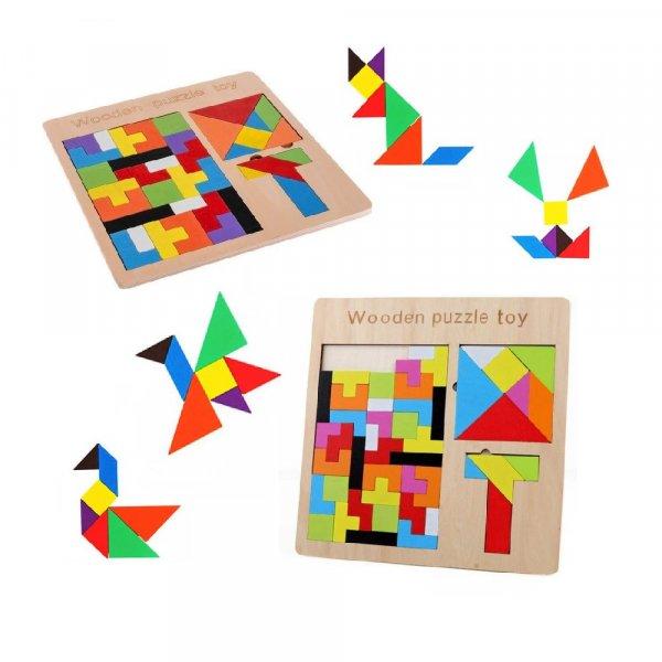Fa mozaik kirakó játék - fa tetris puzzle (BB-11226) (KF)