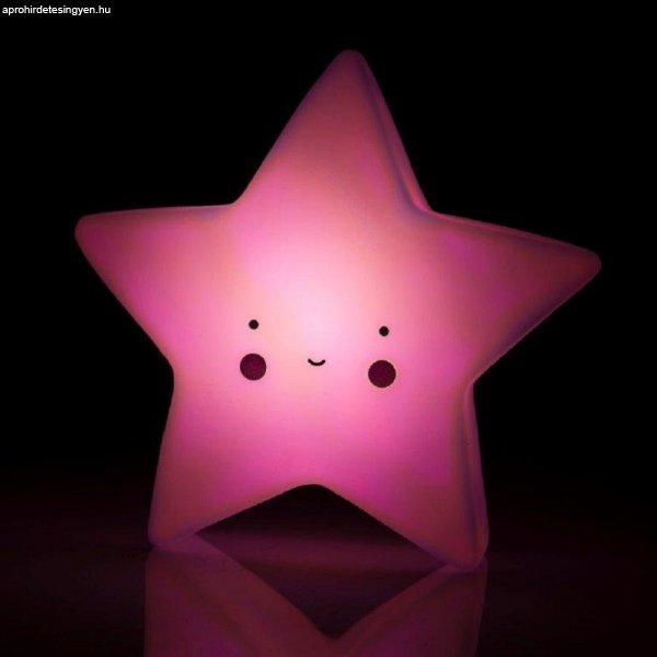 Háromdimenziós, csillag formájú, rózsaszín díszlámpa - Éjjeli lámpa
(BBI-9935) (KF)