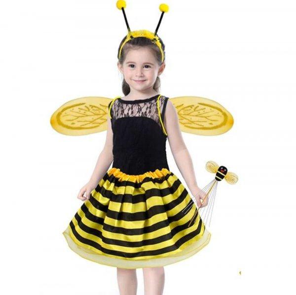 4 részes méhecske jelmez, sárga-fekete (BB-6614)