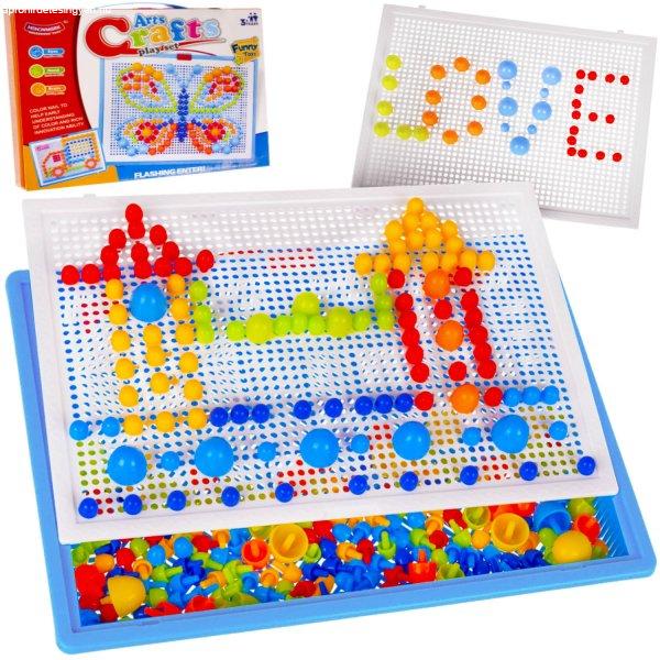 Kreatív, készségfejlesztő gomba puzzle - 300 különböző méretű színes
gombával, praktikus tárolódobozban (BB-4501)