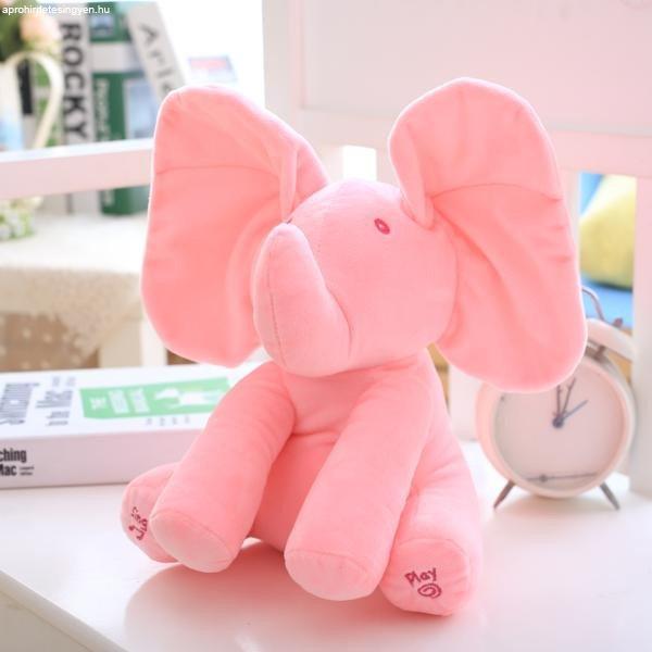 Éneklő, zenélő plüss elefánt - tökéletes ajándék (rózsaszín) (BBJ)