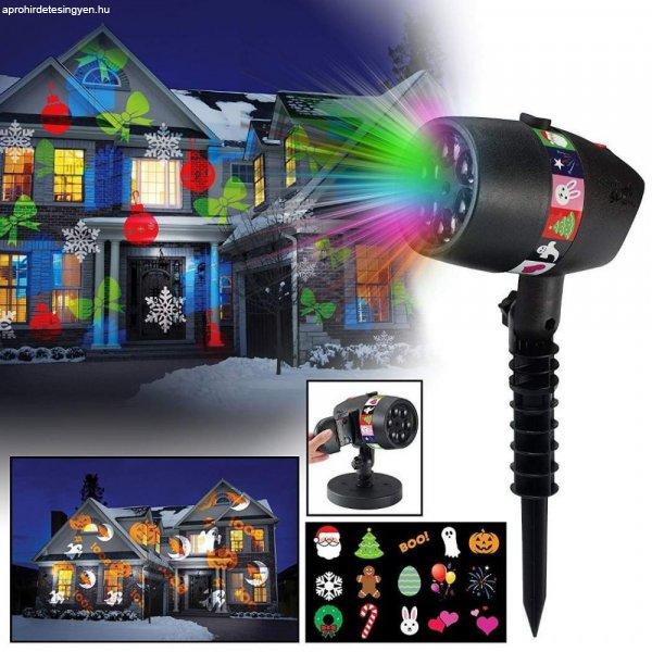 Lazer shower slideprojector karácsonyi fényjáték 12 mintával (BBV)