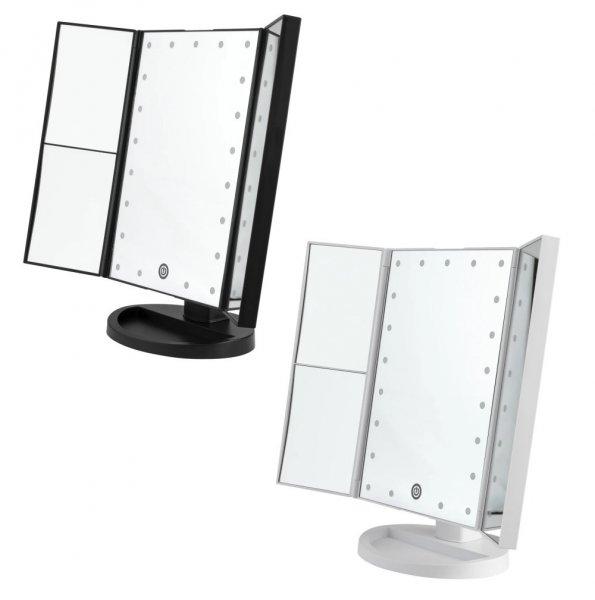 Cien MKSLK 6 A2 összecsukható asztali kozmetikai tükör, sminktükör LED
világítással, 3 db nagyító tükörrel