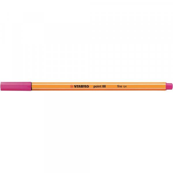 Rostirón, tűfilc 0,4mm, STABILO Point 88 pink 2 db/csomag