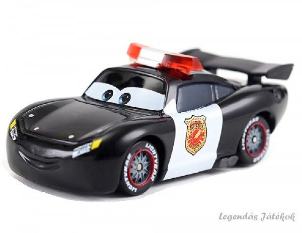 Verdák Cars - Rendőr Villám McQueen jellegű fém kisautó 8 cm