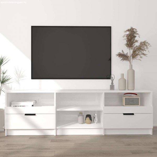 vidaXL fehér magasfényű szerelt fa TV-szekrény 150x33,5x45 cm