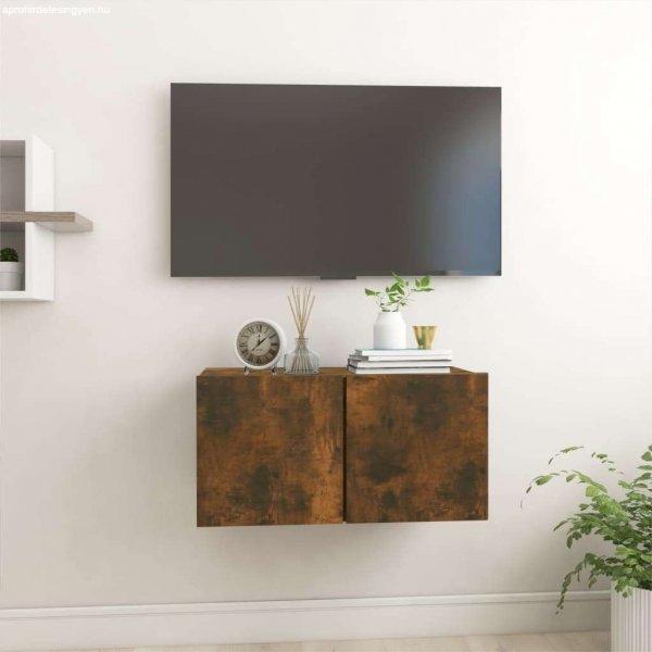 vidaXL füstös tölgy színű szerelt fa függő TV-szekrény 60 x 30 x 30 cm