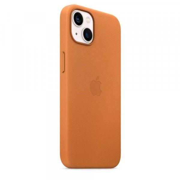 Apple iPhone 13 Magsafe Gyári Bőr Tok - Aranybarna