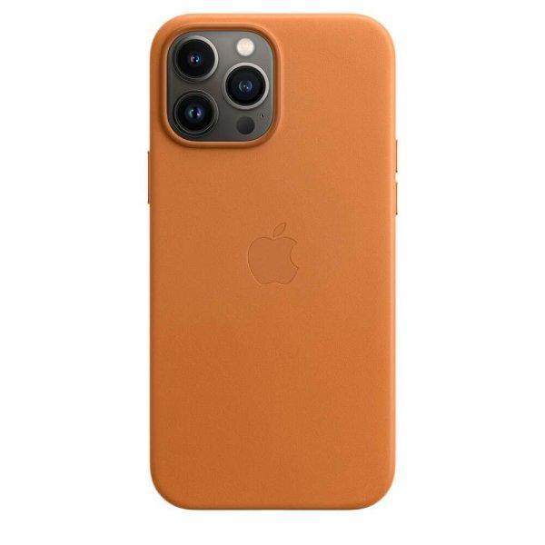 Apple iPhone 13 Pro Max Magsafe Gyári Bőr Tok - Aranybarna