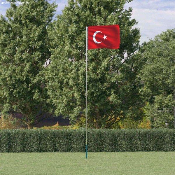 vidaXL török alumínium zászló és rúd 5,55 m