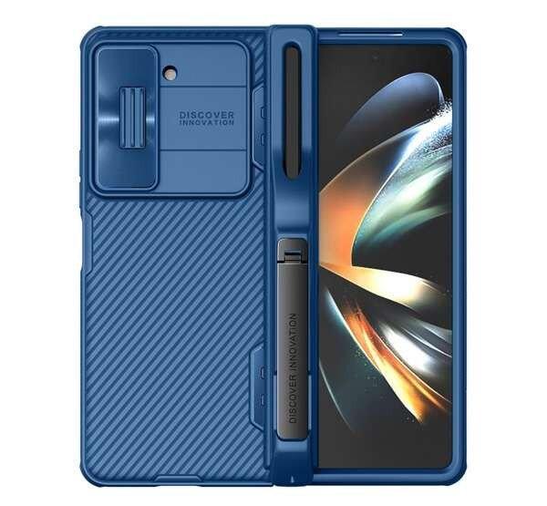 NILLKIN CAMSHIELD PRO műanyag telefonvédő (szilikon keret, közepesen
ütésálló, kamera védelem, S Pen tartó) SÖTÉTKÉK Samsung Galaxy Z Fold5
5G (SM-F946)