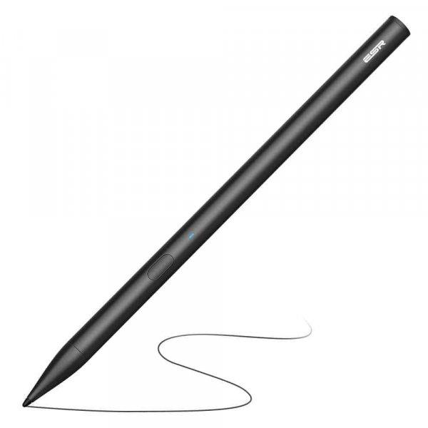 ESR Digital + Stylus Pen, érintőképernyő ceruza - FEKETE - aktív,
kapacitív, microUSB töltés + csere hegy, Apple Pencil kompatibilis, jelző
LED - GYÁRI