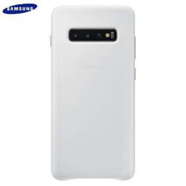 Műanyag telefonvédő (valódi bőr hátlap) FEHÉR - EF-VG975LWEGWW - SAMSUNG
Galaxy S10 Plus (SM-G975) - GYÁRI