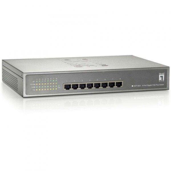 LevelOne GEP-0821 hálózati kapcsoló Gigabit Ethernet (10/100/1000)
Ethernet-áramellátás (PoE) támogatása Szürke (GEP-0821)