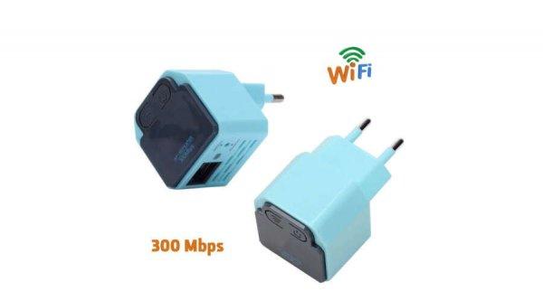Mini Wifi jelerősítő, wifi jel továbbító 2.4 GHz, 300 Mbps