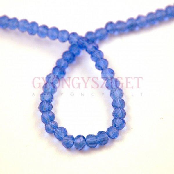 Csiszolt fánk gyöngy - Sapphire - 3x4mm - szálon