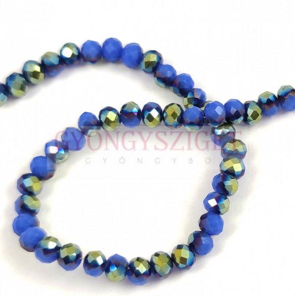 Csiszolt fánk gyöngy - Light Sapphire Metallic Green Iris - 3x4mm - szálon