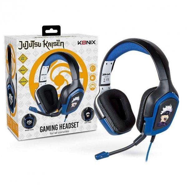 KONIX JUJUTSU KAISEN gamer headset / fejhallgató - KÉK / FEKETE - 3,5mm Jack,
mikrofon, 1,5m vezeték - GYÁRI