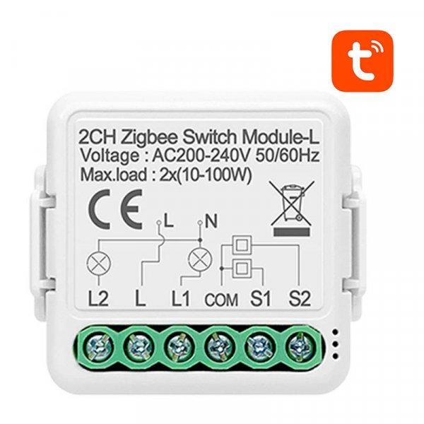 Smart Switch Modul ZigBee Avatto N-LZWSM01-2 Nincs semleges TUYA