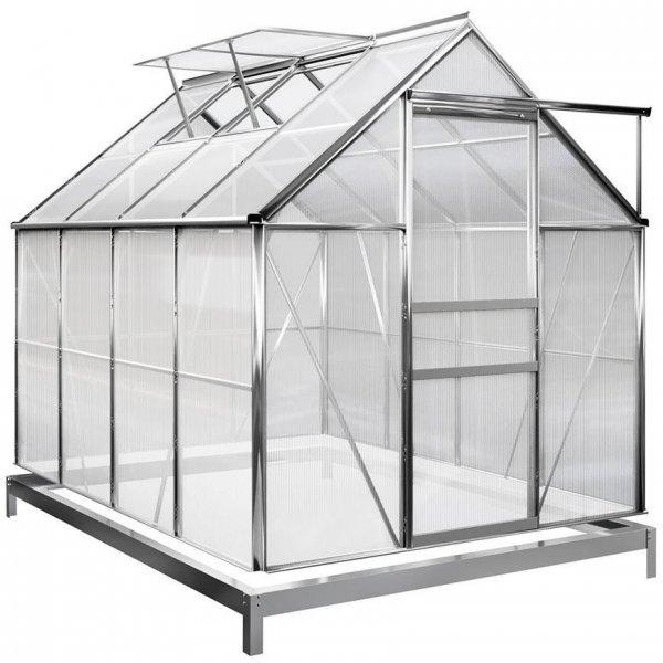 Üvegház üvegház, Alu, PC 6 mm, 250 x 190 x 195 cm