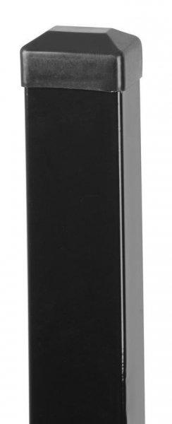 Stĺpik 1700/60x40/1,25 mm, antracit, hranatý, čiapočka, Zn+PVC, RAL7016