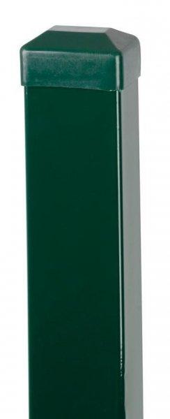 Stlpik 1700/60x40/1,25 mm, zelený, hranatý, čiapočka, Zn+PVC, RAL6005