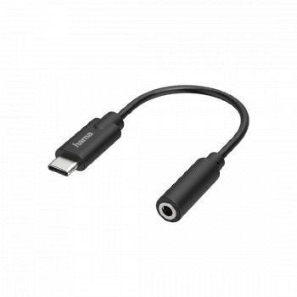 Hama USB-C Plug - 3.5 mm Jack Socket Stereo Audio adapter Black