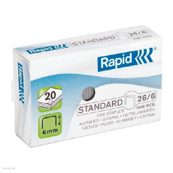 Fűzőkapocs Rapid Standard 26/6 horganyzott, 1000db/doboz