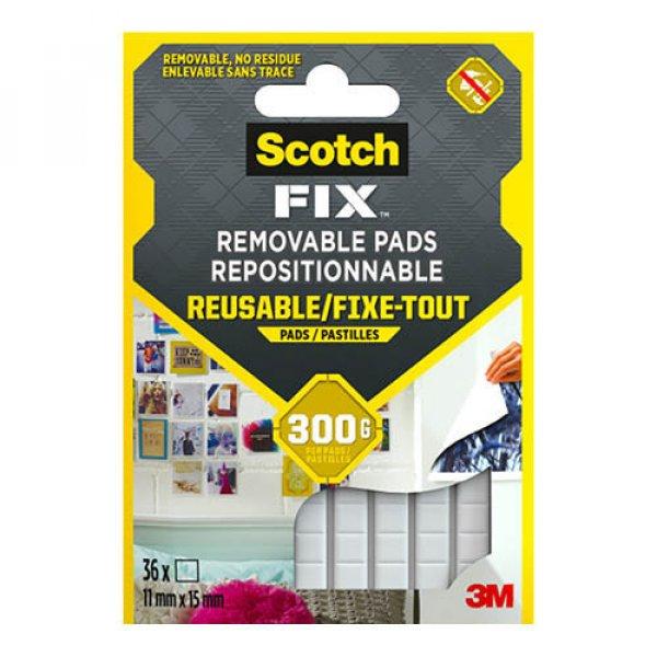 Ragasztó négyzetek kétoldalú Scotch-Fix™ 11mmx15mm 36db visszaszedhető
beltéri 