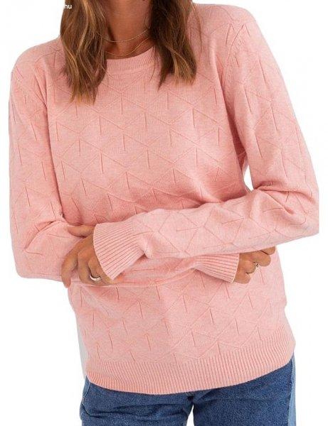 Világos rózsaszín klasszikus pulóver